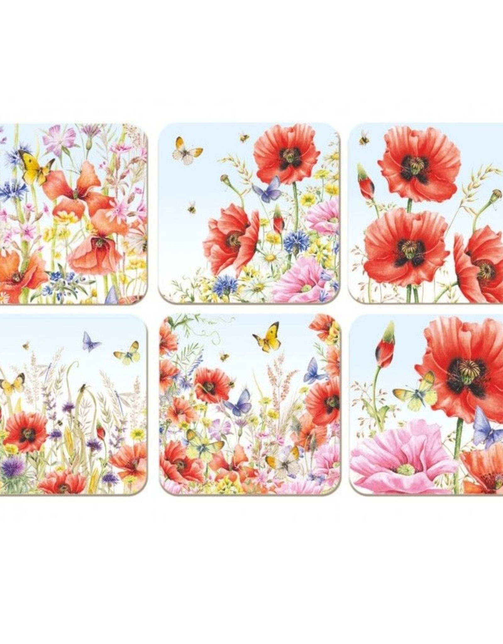 Onderzetters: Klaprozen, Janneke Brinkman-Salentijn