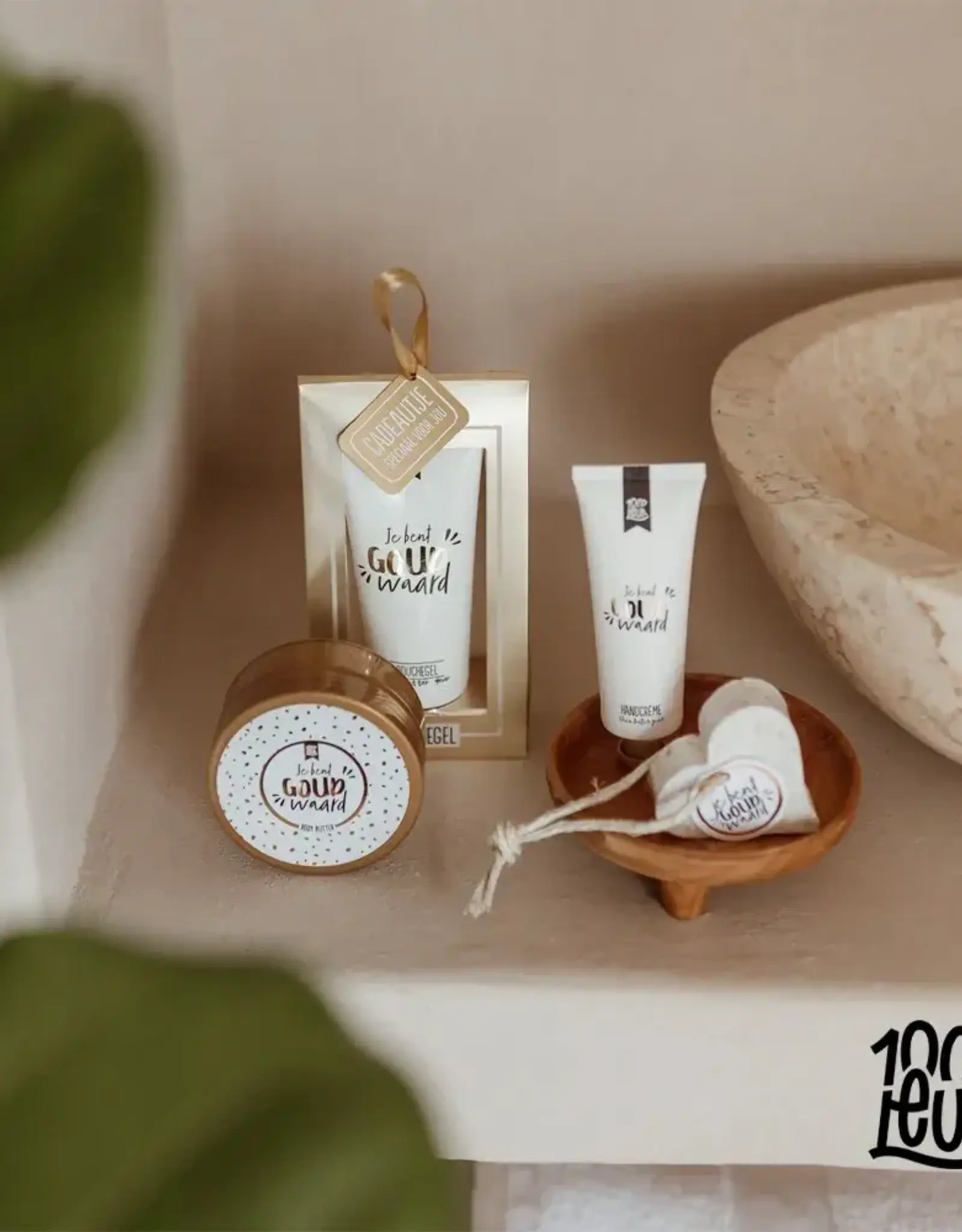 100% Leuk Handcrème tube 75ML "Je bent goud waard" - 100% Leuk