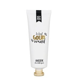 100% Leuk Handcrème tube 75ML "Je bent goud waard" - 100% Leuk