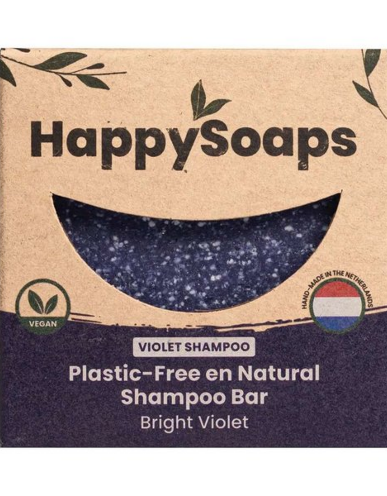 HappySoaps Shampoo Bar Bright Violet Zilver 70gram - HappySoaps