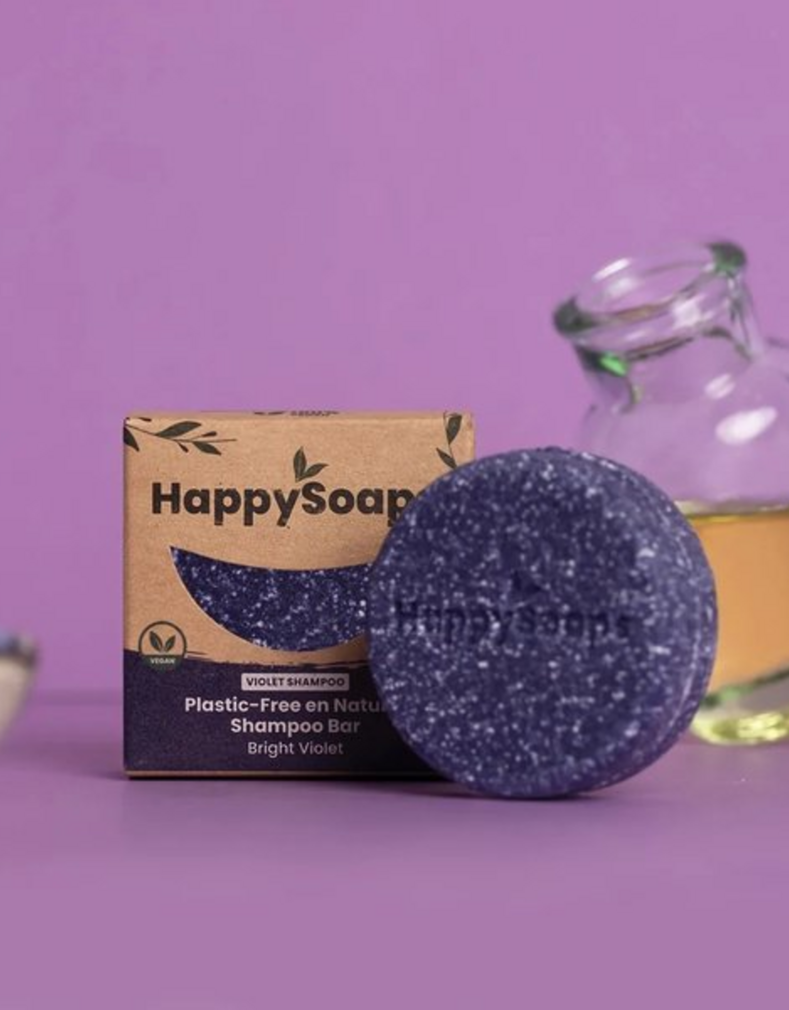 HappySoaps Shampoo Bar Bright Violet Zilver 70gram - HappySoaps