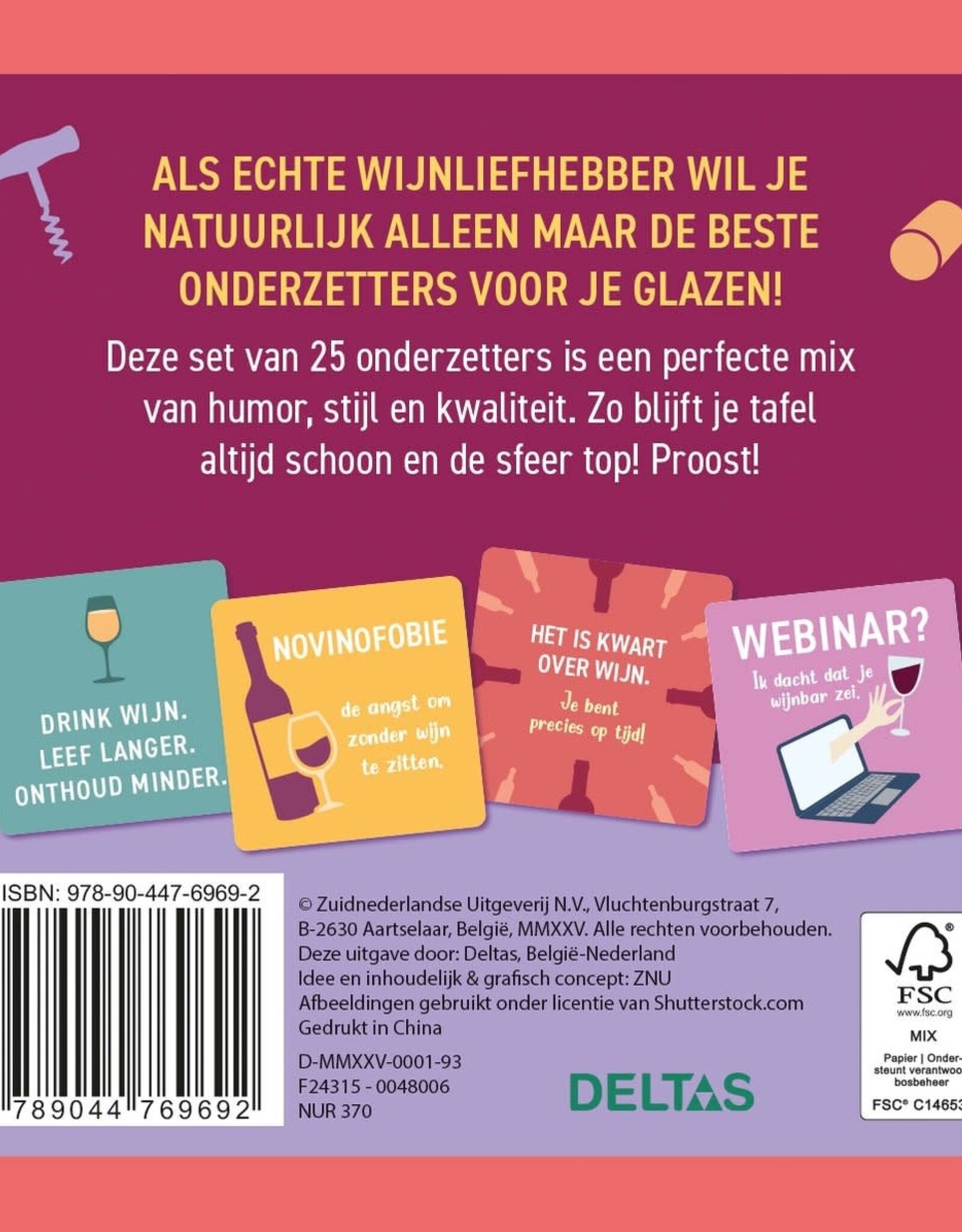 Deltas It's WINE o'clock! - 25 onderzetters