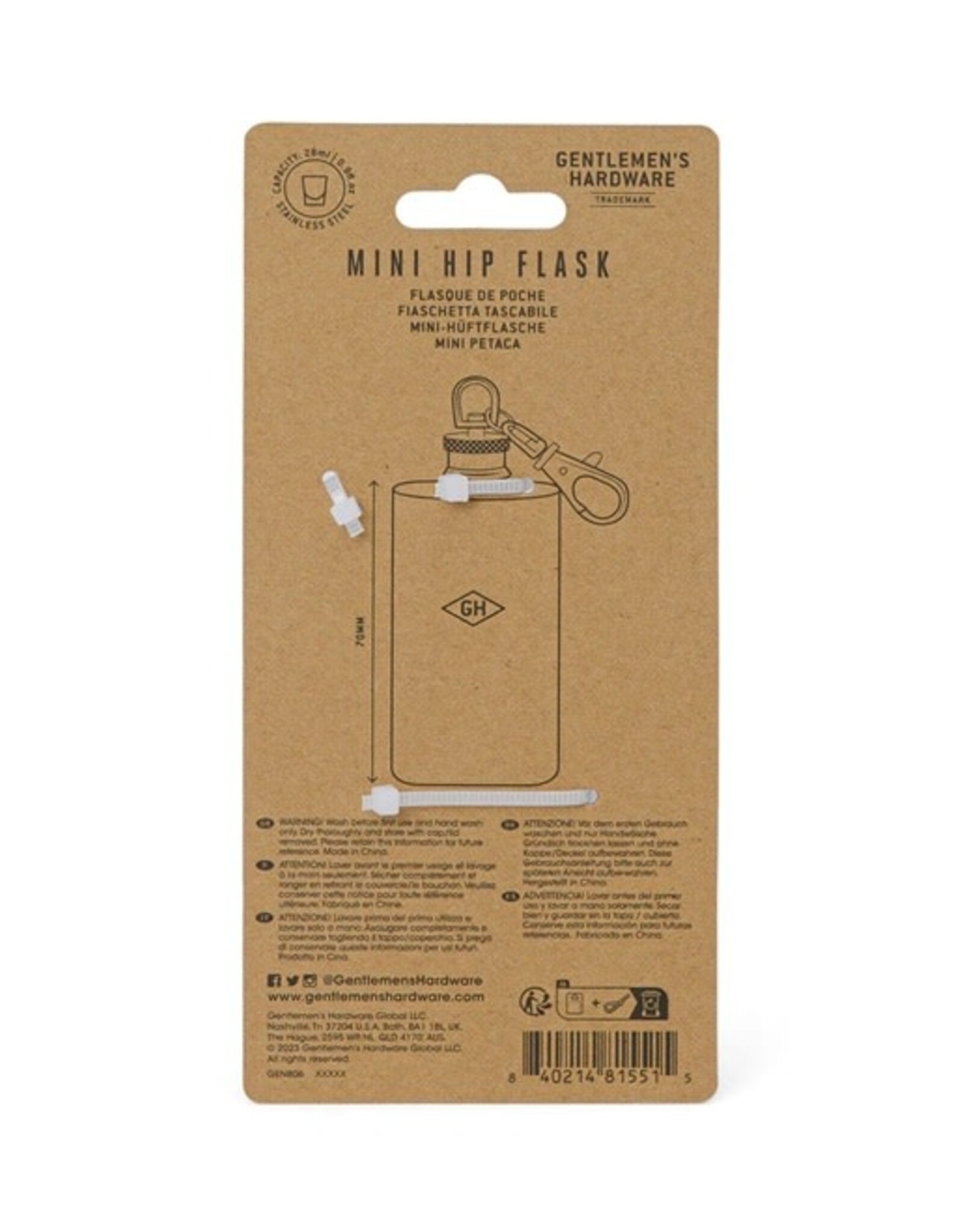Gentlemens's Hardware Mini Hip Flask - Gentlemen's Hardware