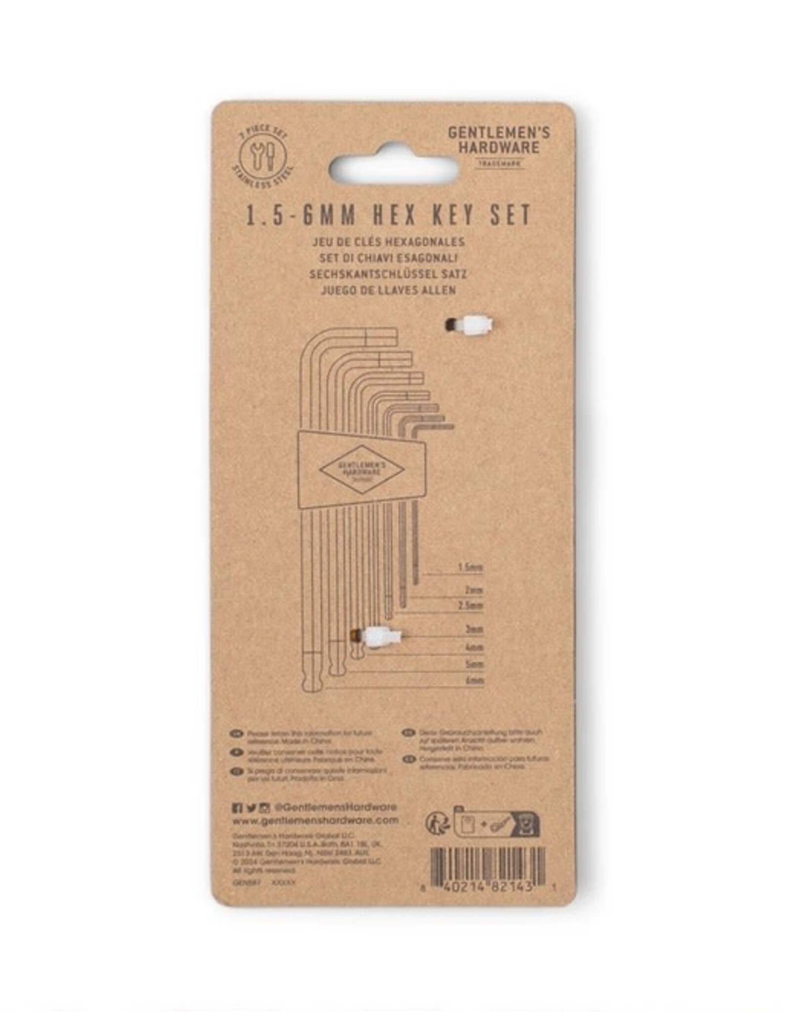 Gentlemens's Hardware Hex Key Set - Gentlemen's Hardware