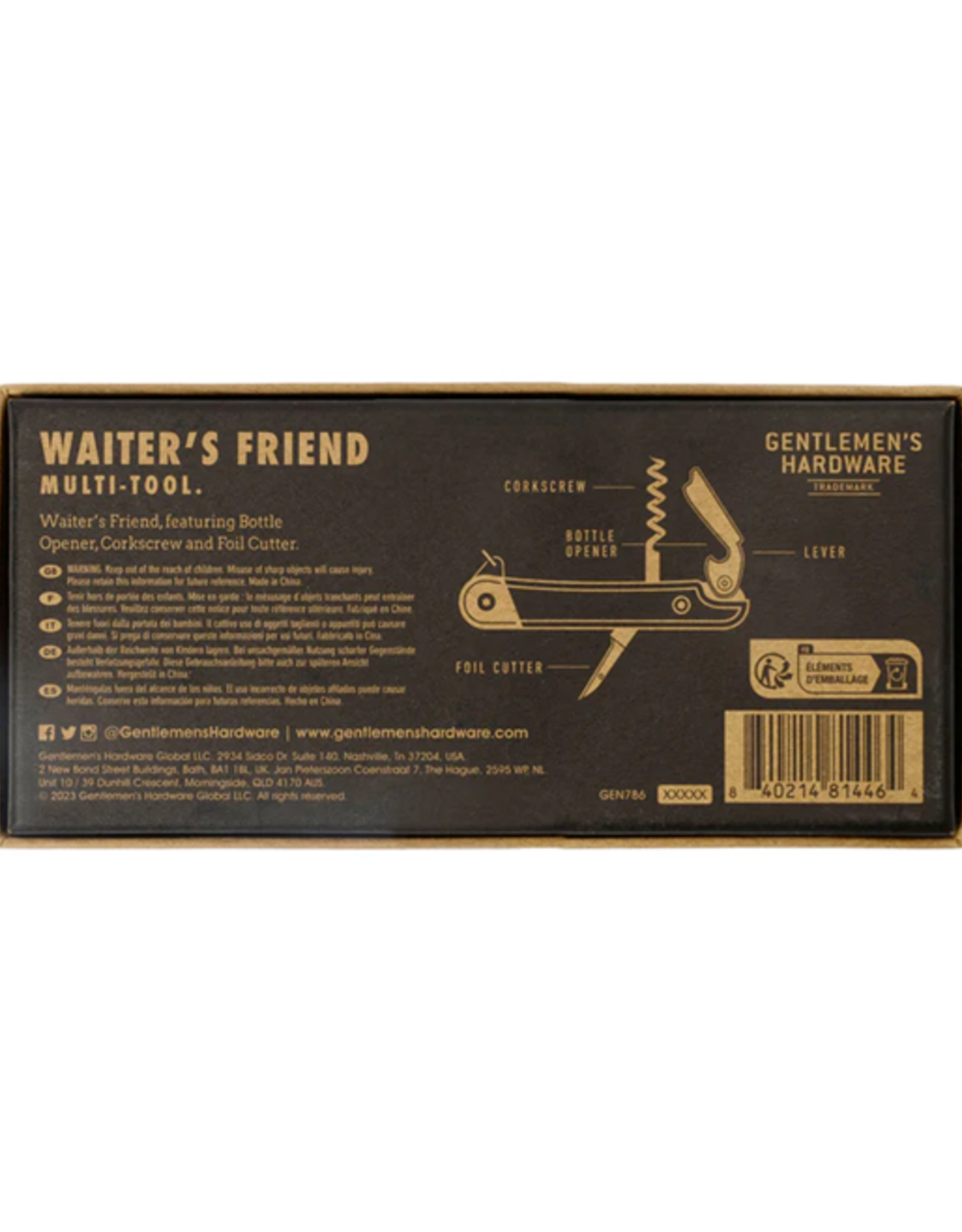 Gentlemens's Hardware Waiters Friend - Gentlemen's Hardware