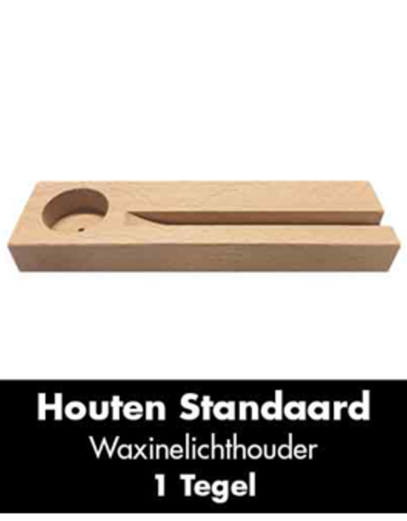 Houten Standaard voor Tegel en Waxinelichtje