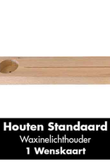 Houten Standaard voor Kaart en Waxinelichtje