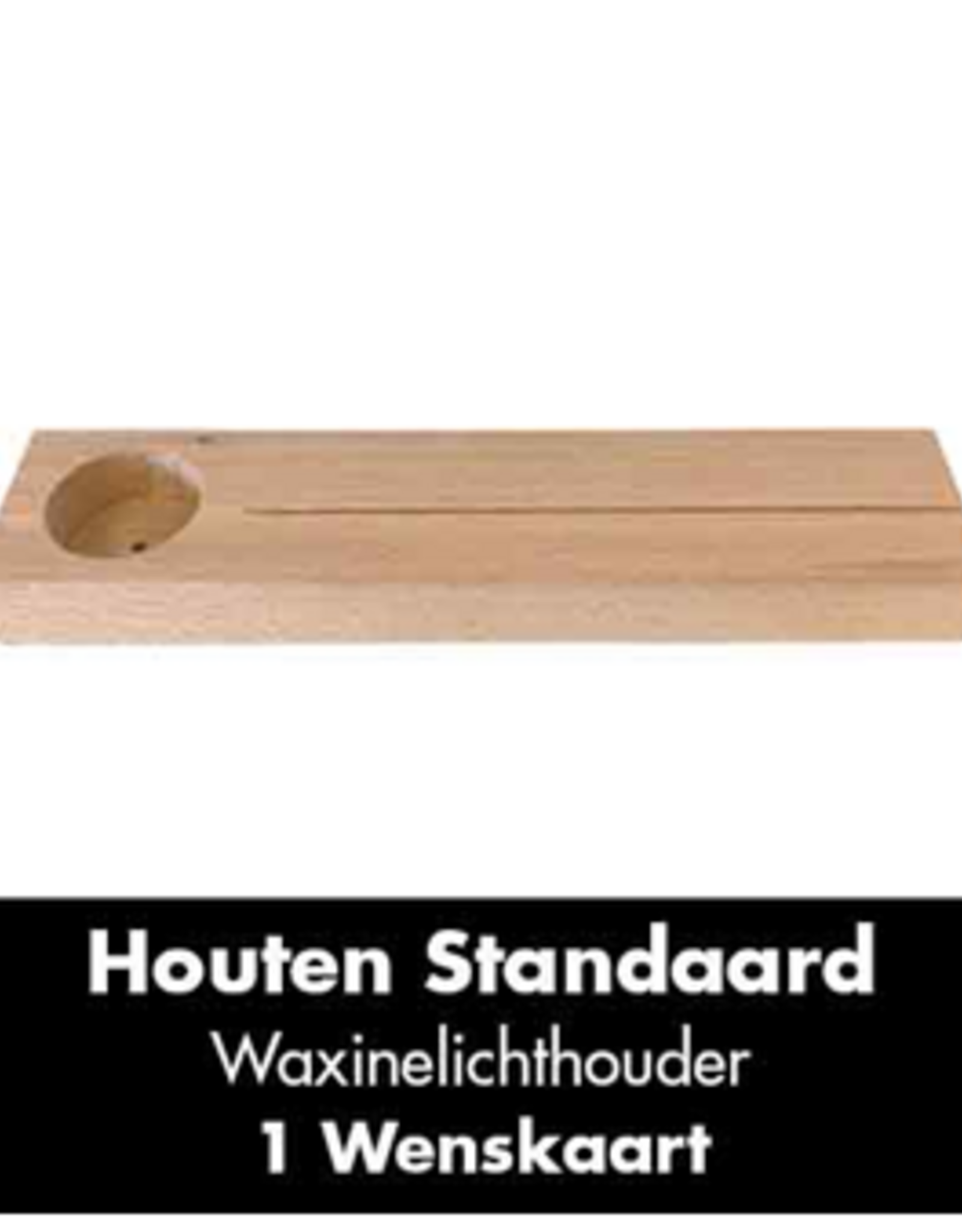 Houten Standaard voor Kaart en Waxinelichtje