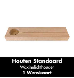 Houten Standaard voor Kaart en Waxinelichtje