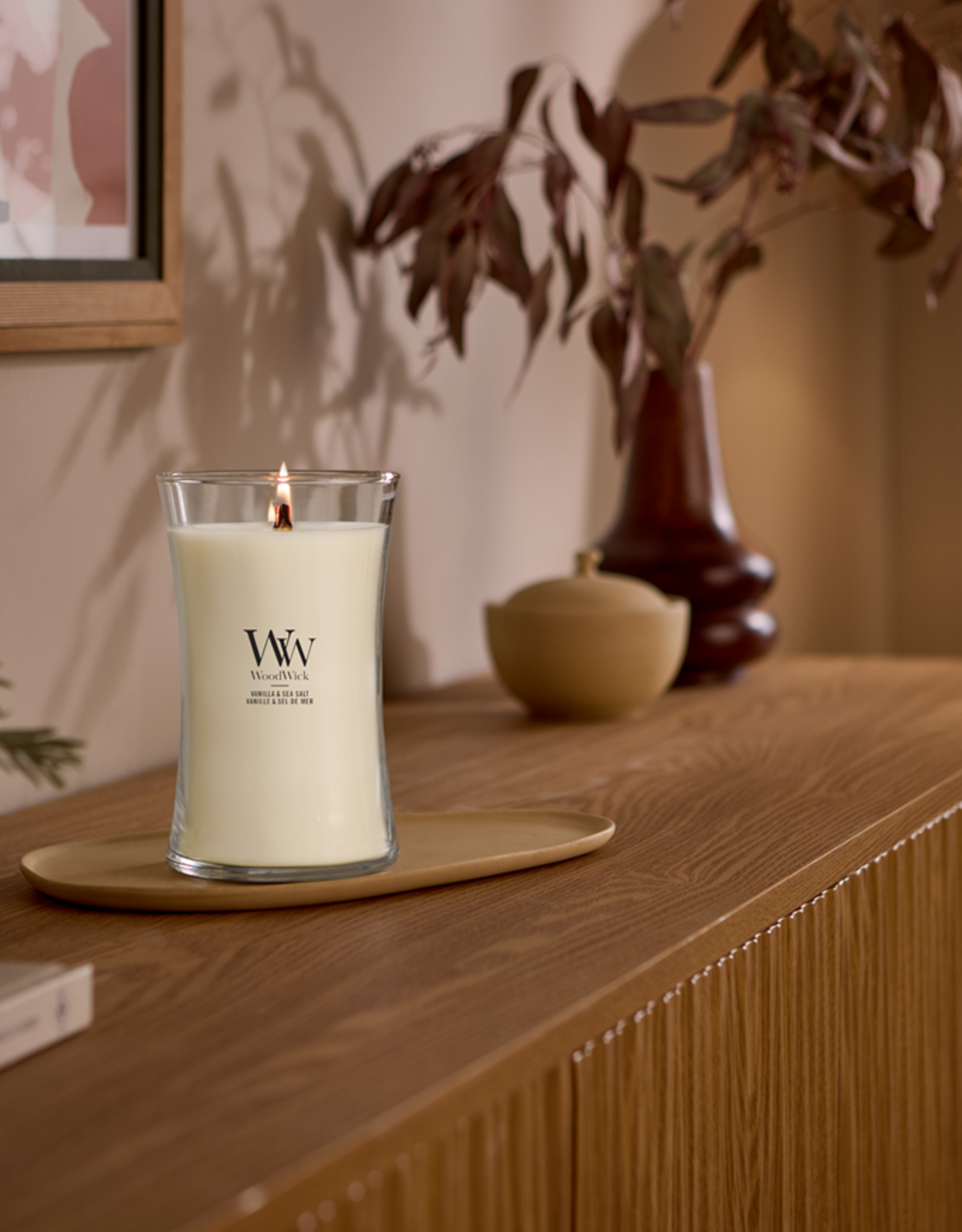 WoodWick Kaars WoodWick "Vanilla & Sea Salt" Large - WoodWick