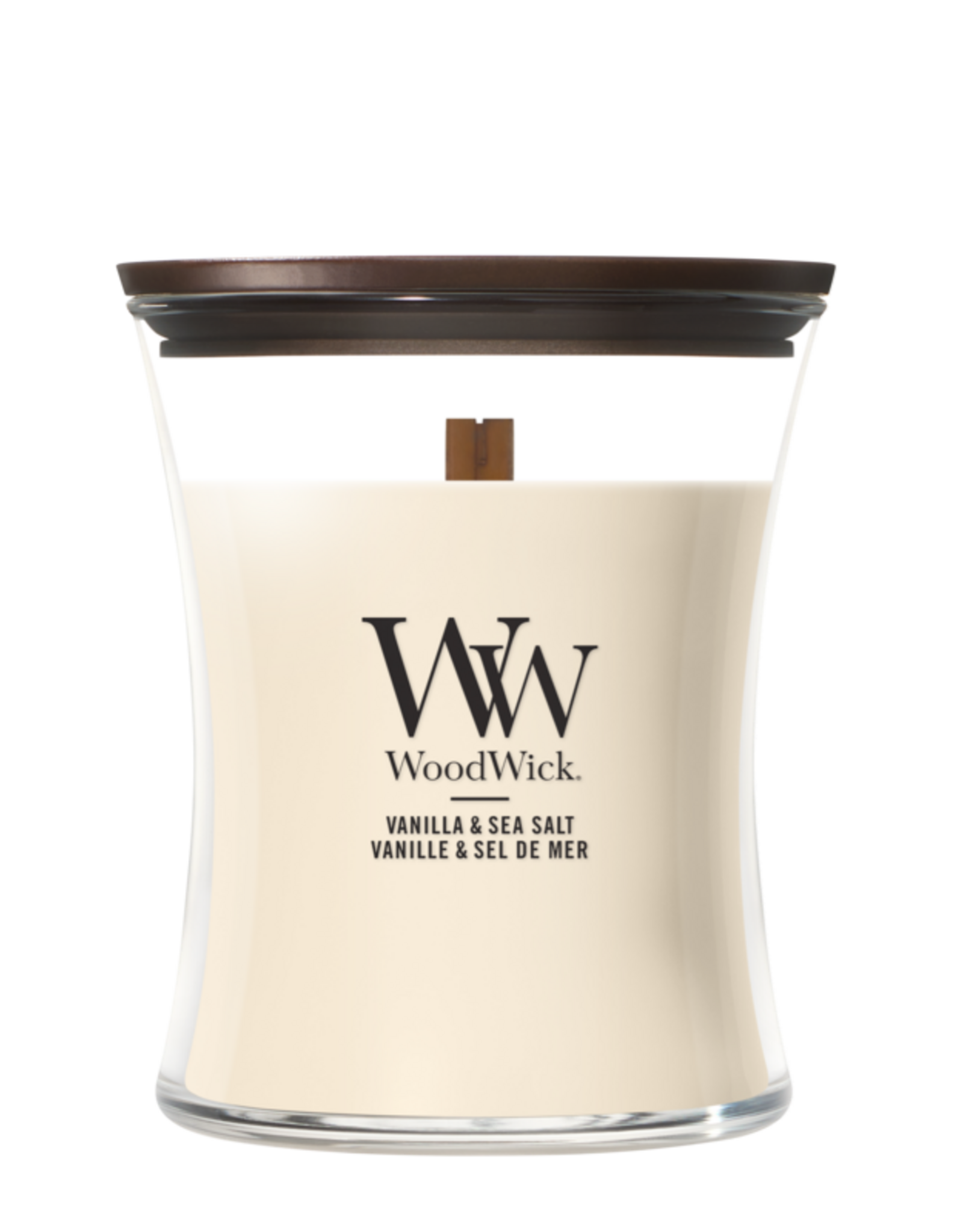 WoodWick Kaars WoodWick "Vanilla & Sea Salt" Medium - WoodWick