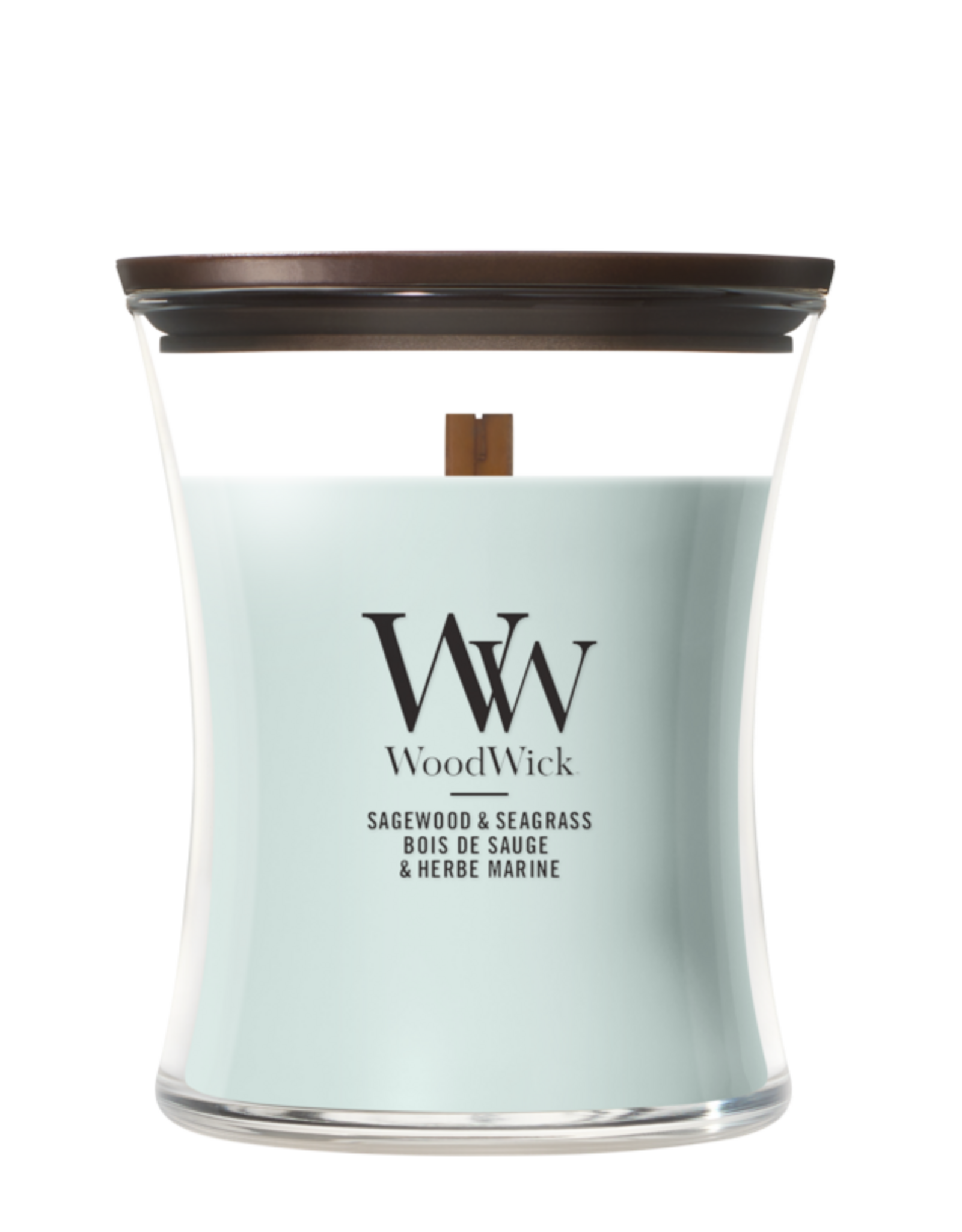 WoodWick Kaars WoodWick "Sagewood & Seagrass" medium - WoodWick