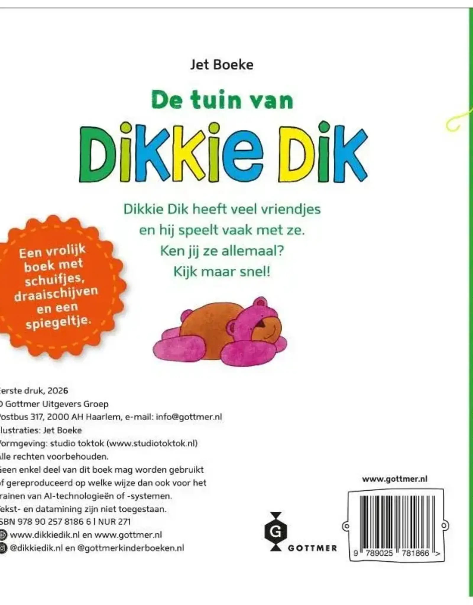 De tuin van Dikkie Dik - Kartonboek met Schuifjes