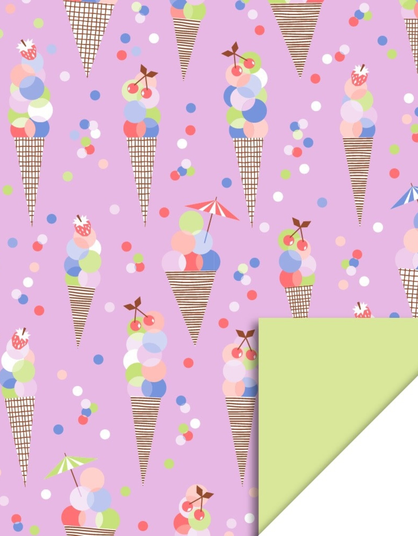 House of Products Inpakpapier Ice Confetti Pink Lime Dubbelzijdig 70cmx3m
