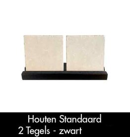 Houten Standaard 2 Tegels Zwart