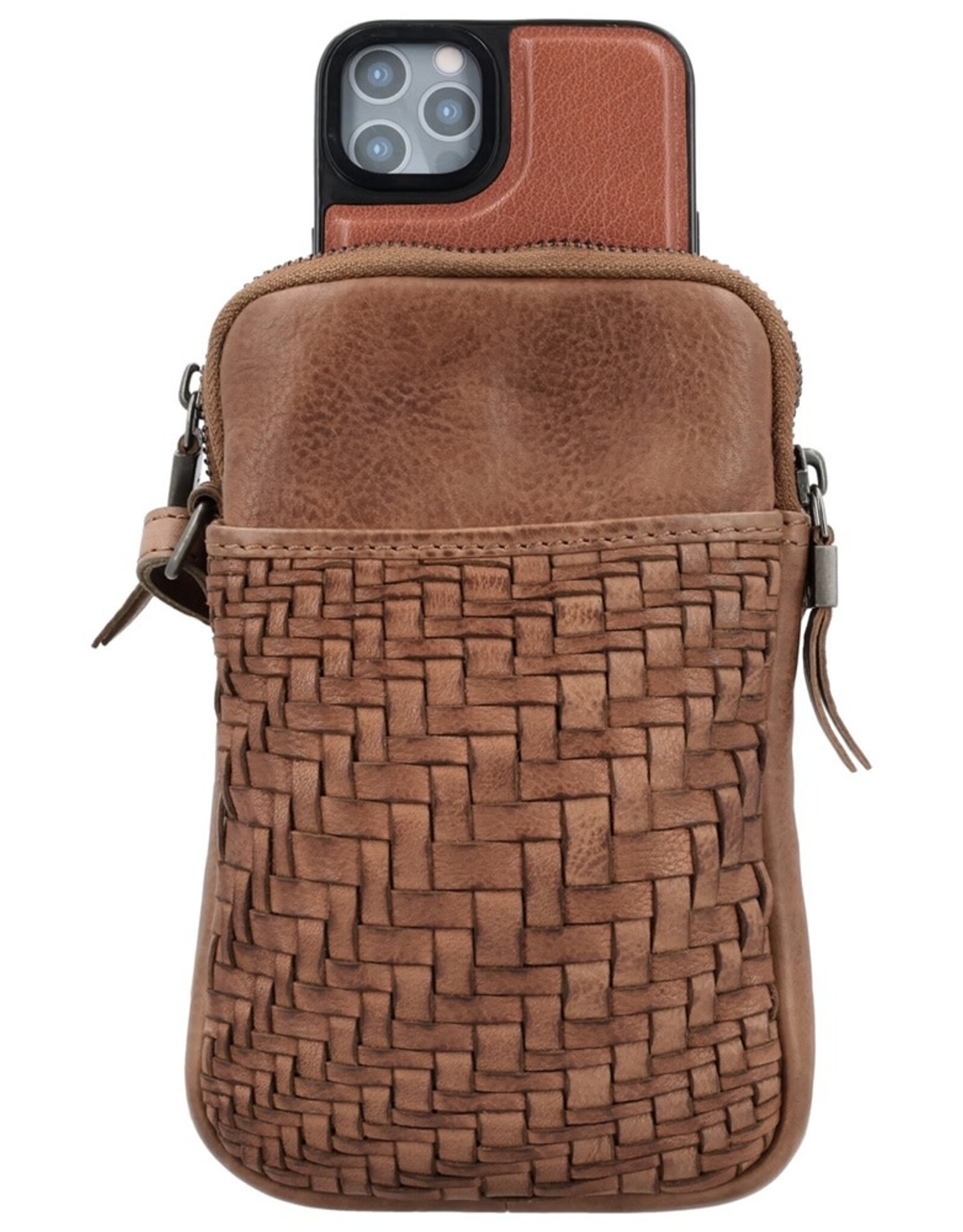 Telefoontasje Bruin - Hide & Stitches