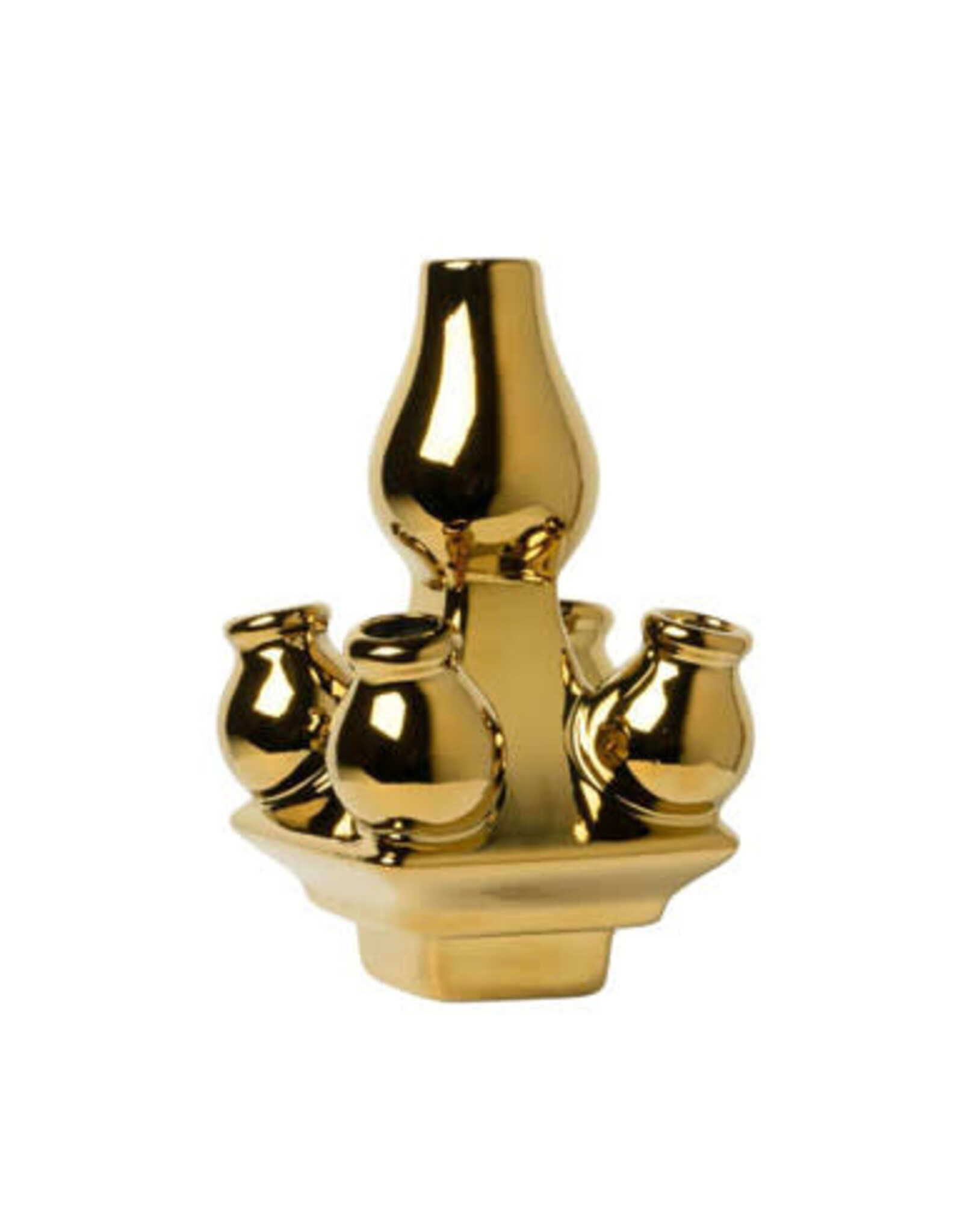 Heinen Delfts Blauw Tulpenvaas Stapelgekte Goud Top 15cm - Heinen Delfts Blauw