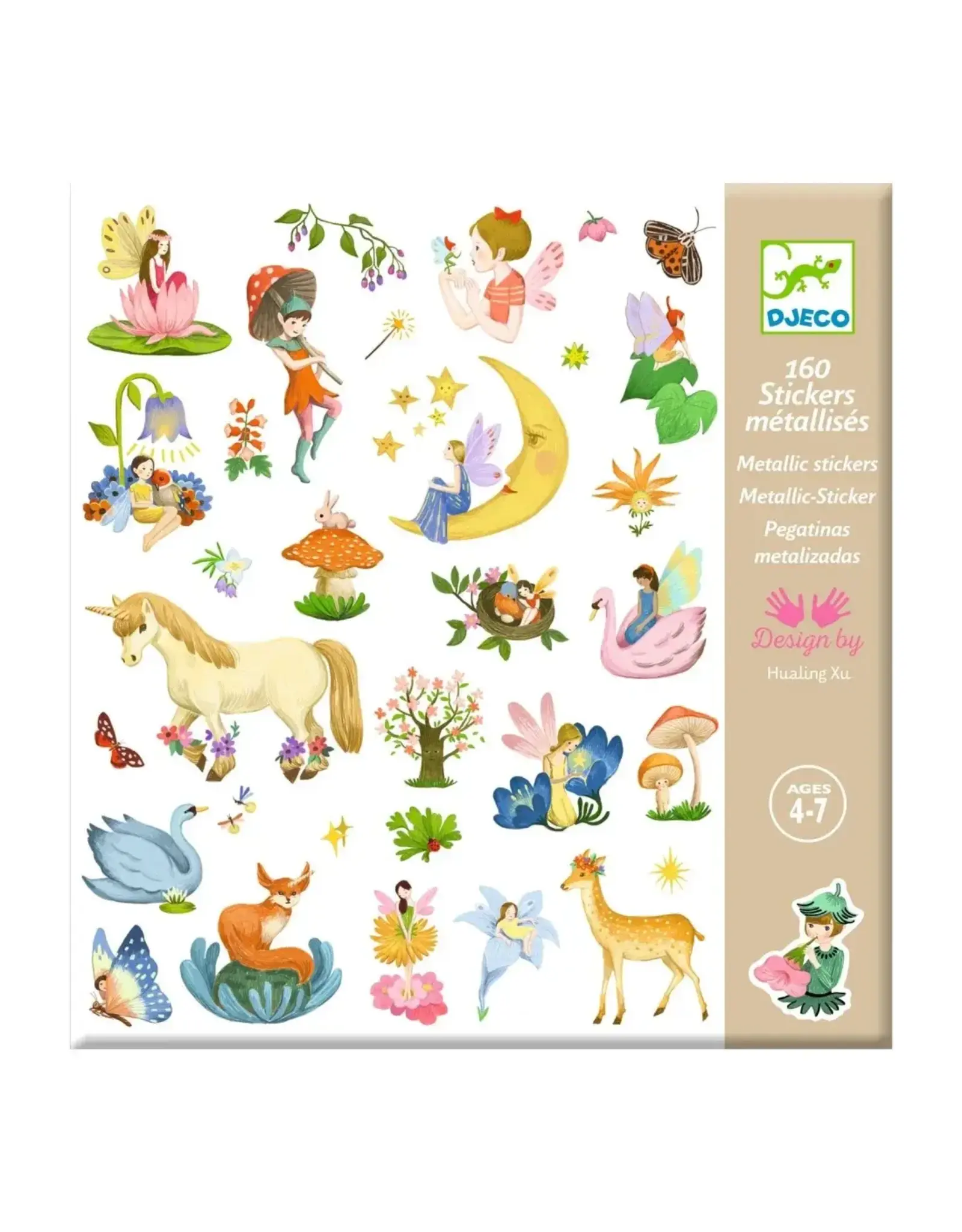 Djeco 160 Metallic Stickers Fantasy - Djeco