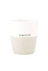 Zusss Koffiemok Genieten wit/sand - Zusss