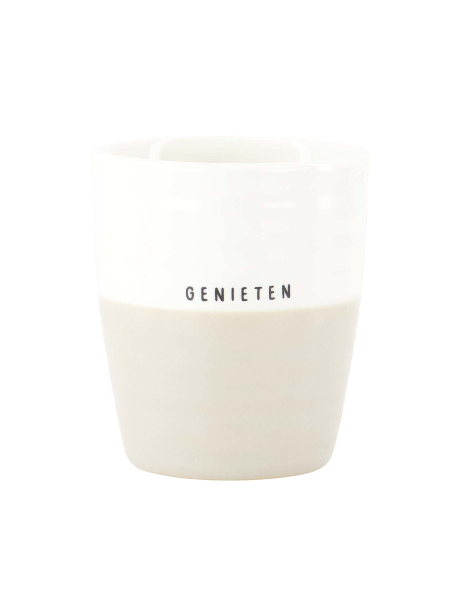 Zusss Koffiemok Genieten wit/sand - Zusss