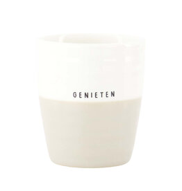 Zusss Koffiemok Genieten wit/sand - Zusss