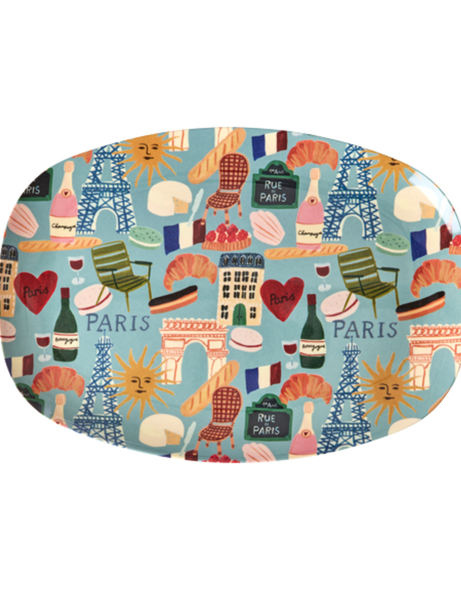 Rice Bord ovaal Melamine met Paris Mon Amour Print - Rice