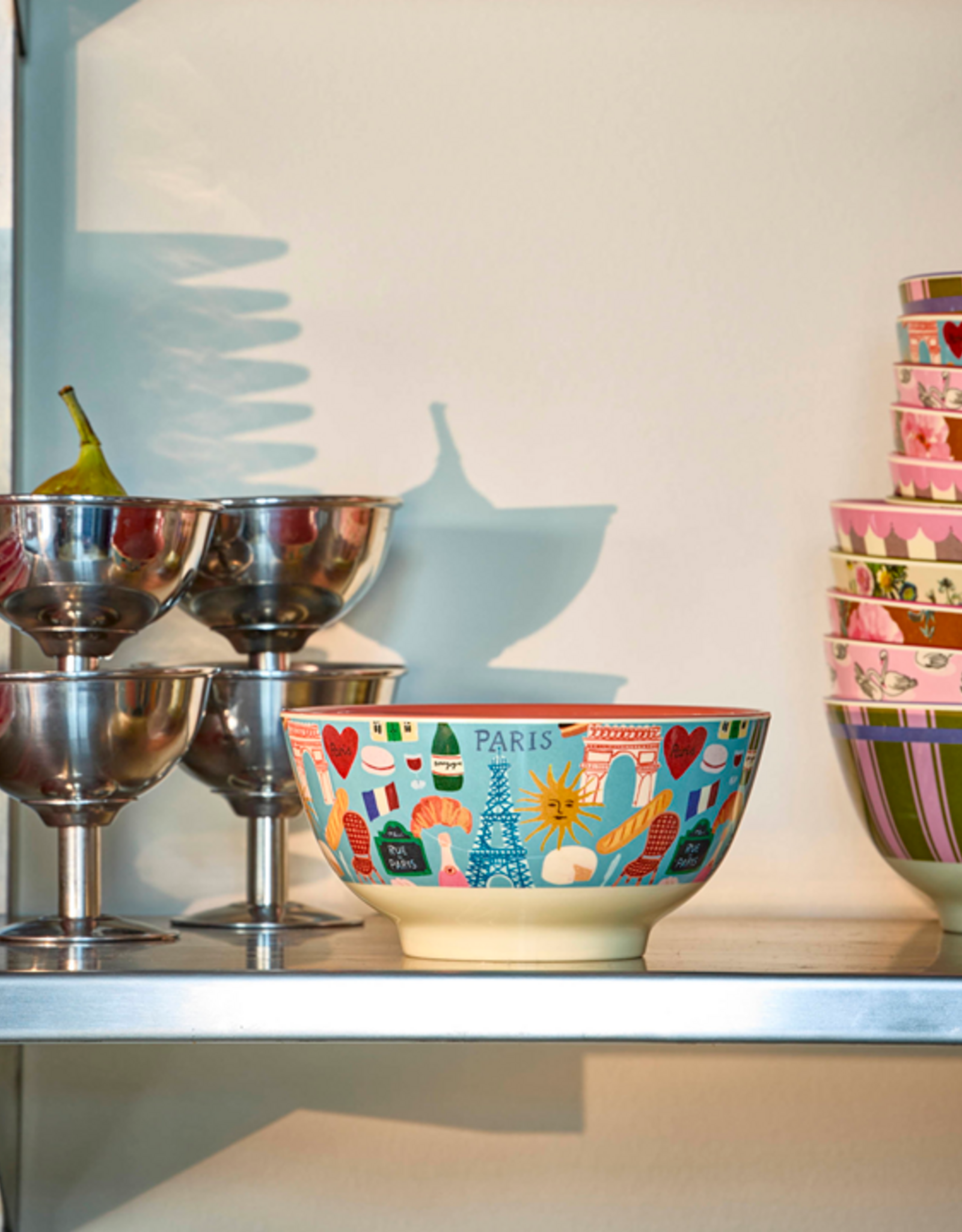 Rice Kom Melamine met Paris Mon Amour print - Rice
