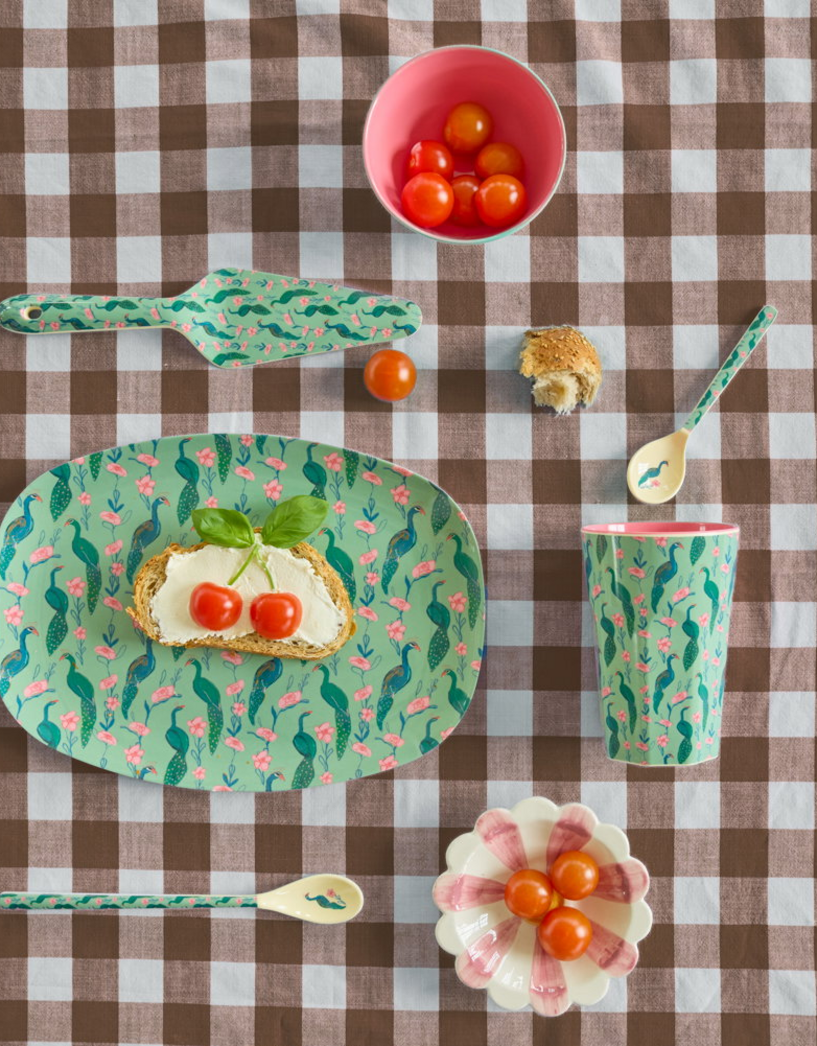 Rice Beker Groot Melamine met Peacock Power print - Rice