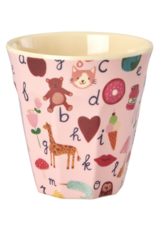 Rice Beker Melamine met roze ABC print - Rice