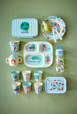 Rice Beker Melamine met Blauwe ABC Print - Rice