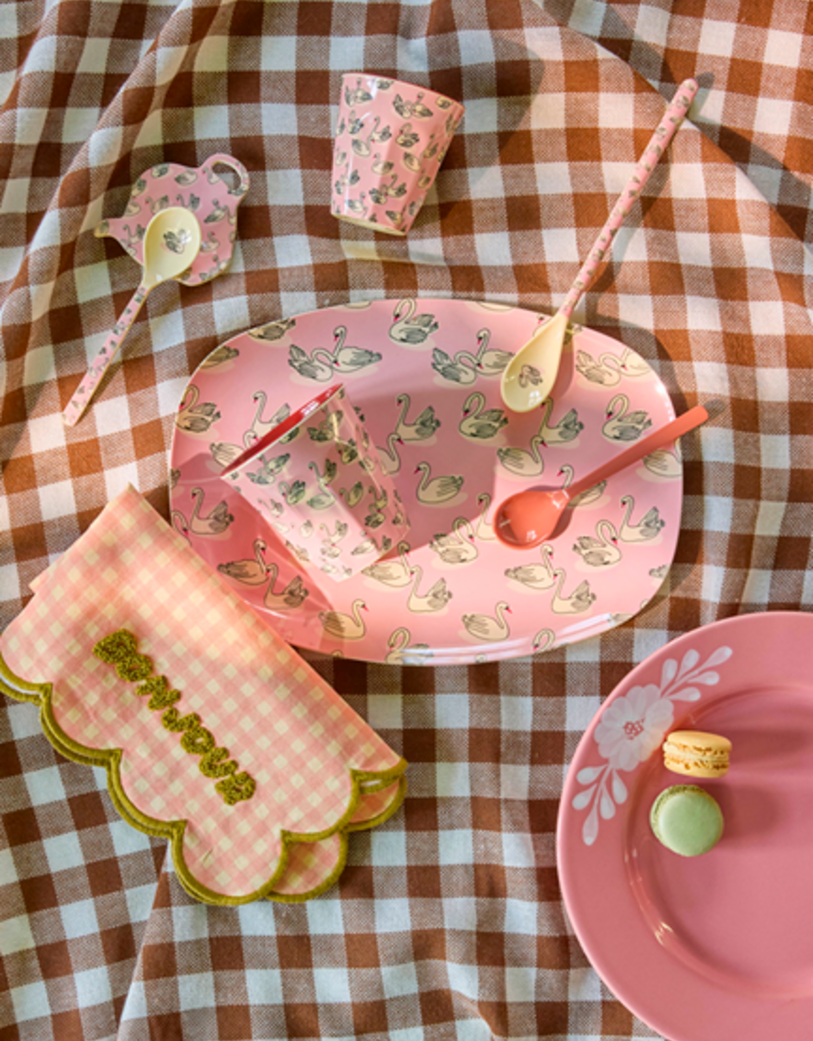 Rice Beker Melamine met Swan in Paris print - Rice