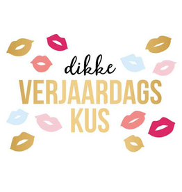Dikke Verjaardags kus - Wenskaart Daisy