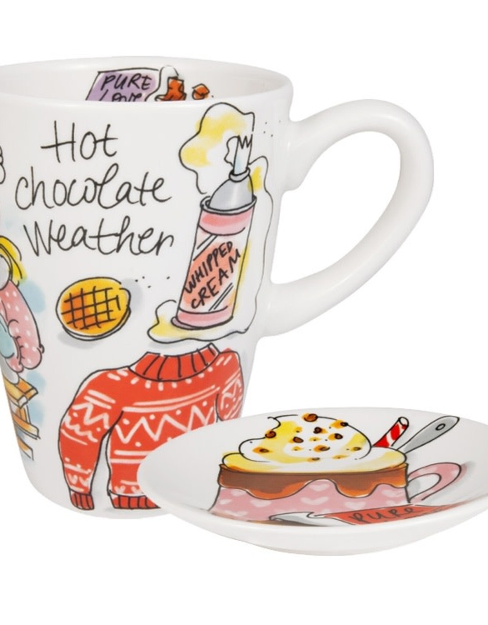 Blond Amsterdam Beker XL 0,5l & Petit Four Set "Hot Chocolate Weather" - Blond Amsterdam