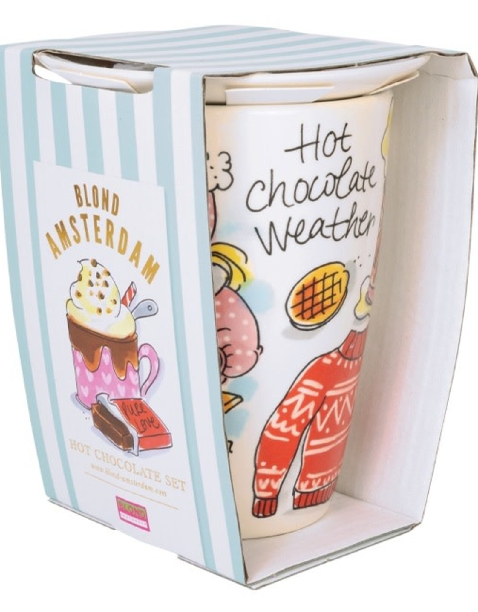 Blond Amsterdam Beker XL 0,5l & Petit Four Set "Hot Chocolate Weather" - Blond Amsterdam