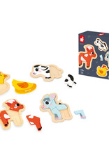 Janod 4 puzzels 2-3-4-5 stukken Boerderij +18mnd - Janod