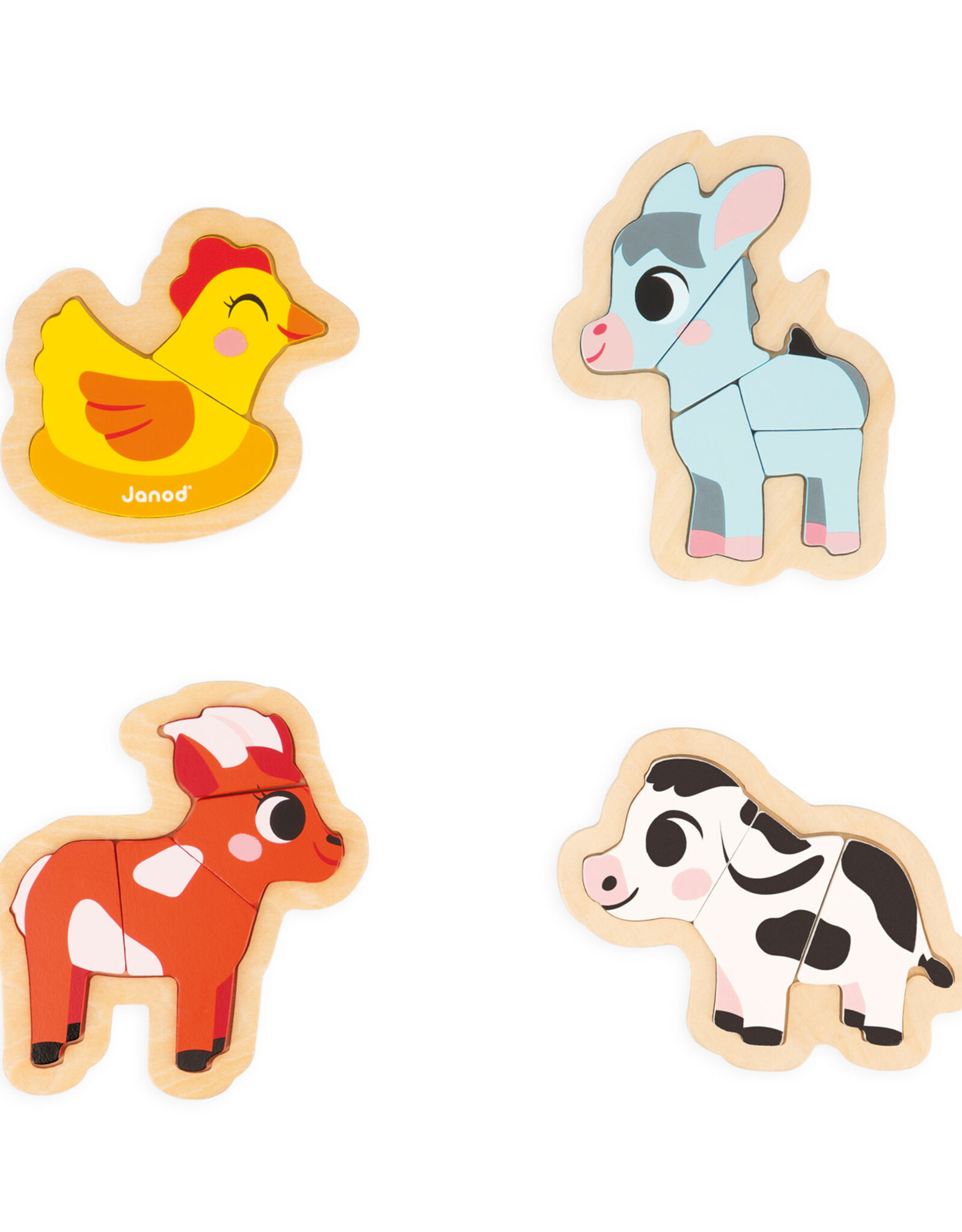 Janod 4 puzzels 2-3-4-5 stukken Boerderij +18mnd - Janod