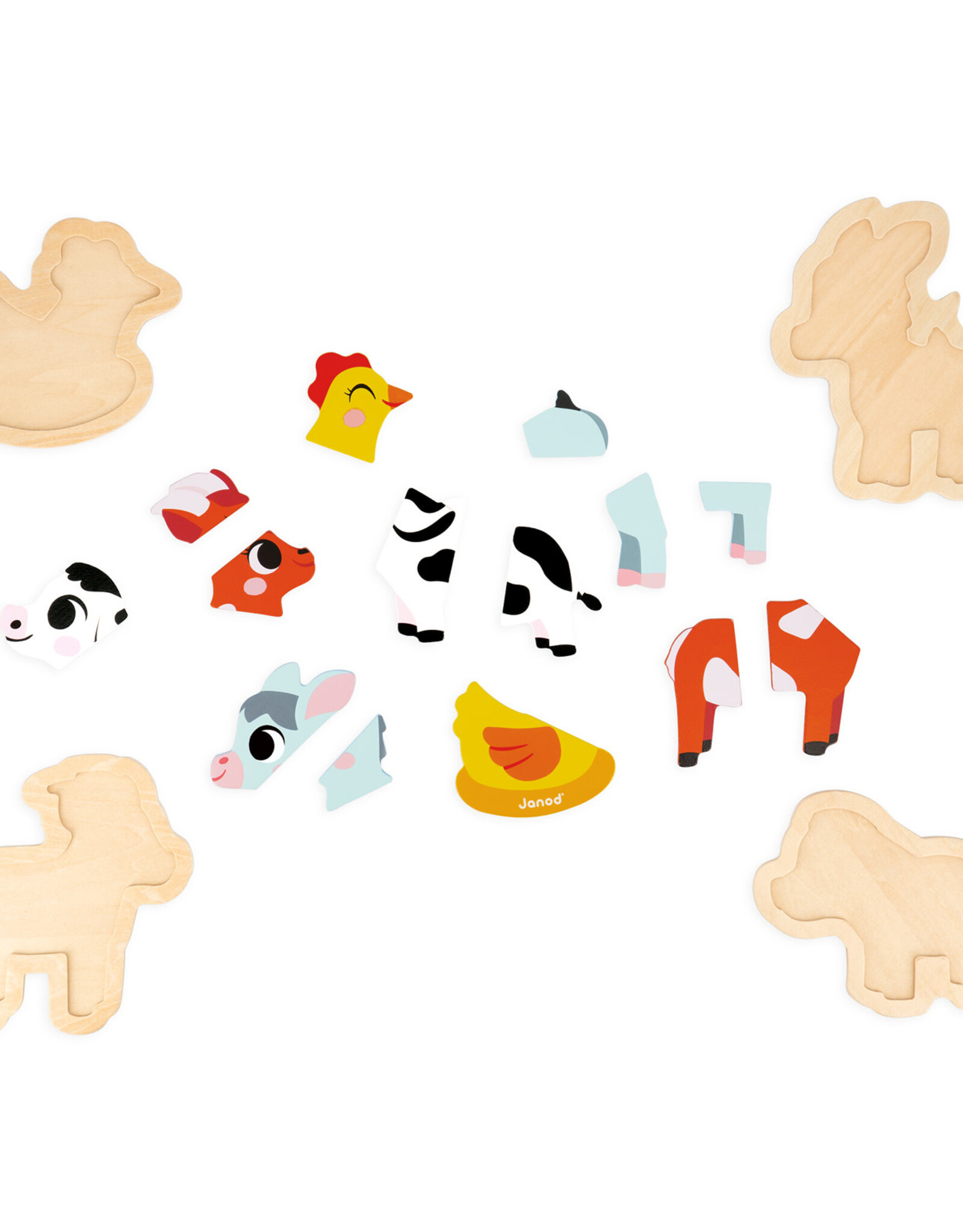 Janod 4 puzzels 2-3-4-5 stukken Boerderij +18mnd - Janod