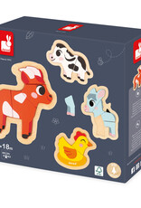 Janod 4 puzzels 2-3-4-5 stukken Boerderij +18mnd - Janod