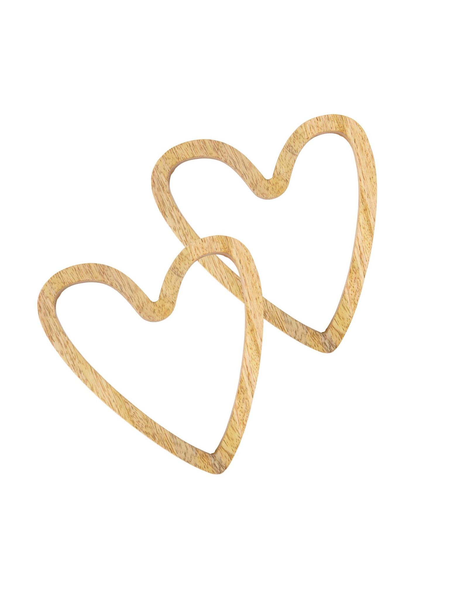 Zusss Set van 2 Pannenonderzetters hout hartje - Zusss