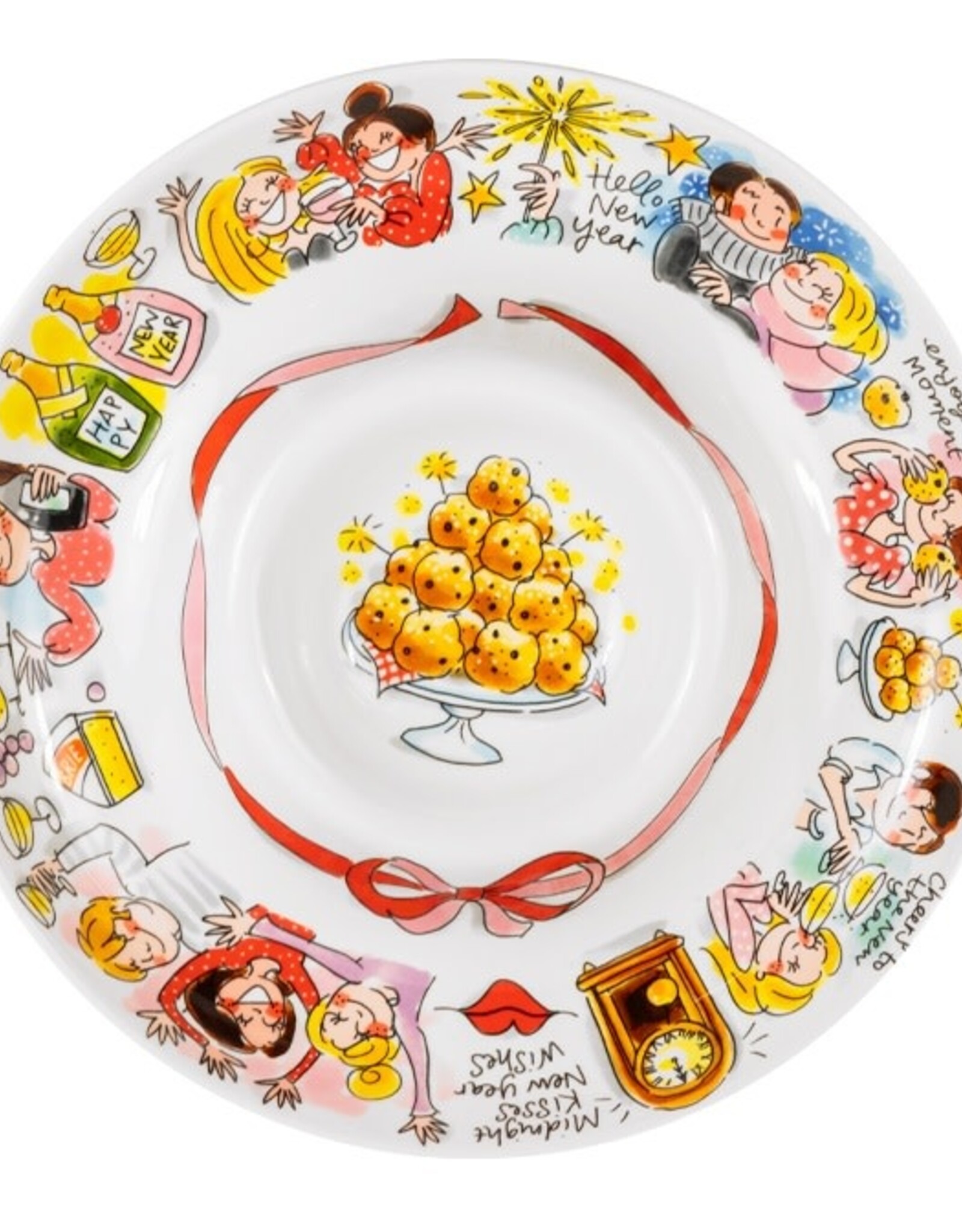 Blond Amsterdam Borrelschaal 33cm Kerst Midnight Kisses New Year Wishes - Blond Amsterdam