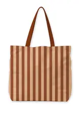 Shopper Strepen Beige 48x15x38cm