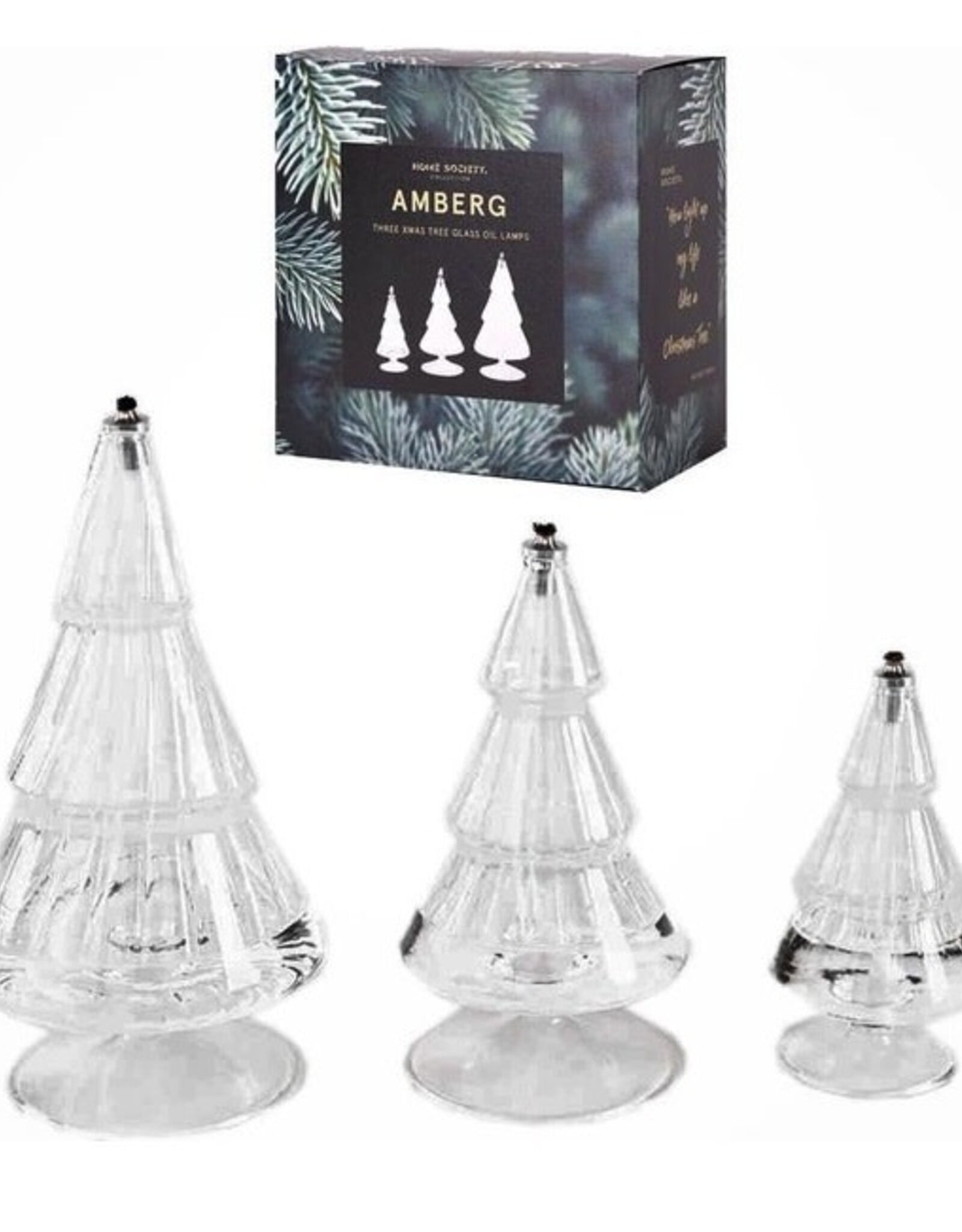 Olielamp set van 3 Kerstbomen - Home Society