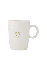 Zusss Koffiemok met Oor Lijn Hartje wit/goud - Zusss