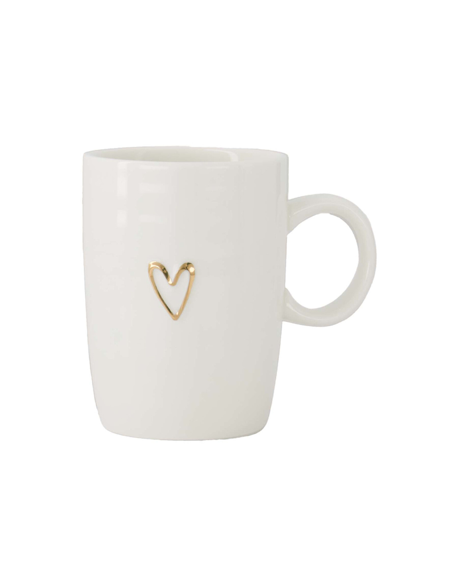 Zusss Koffiemok met Oor Lijn Hartje wit/goud - Zusss