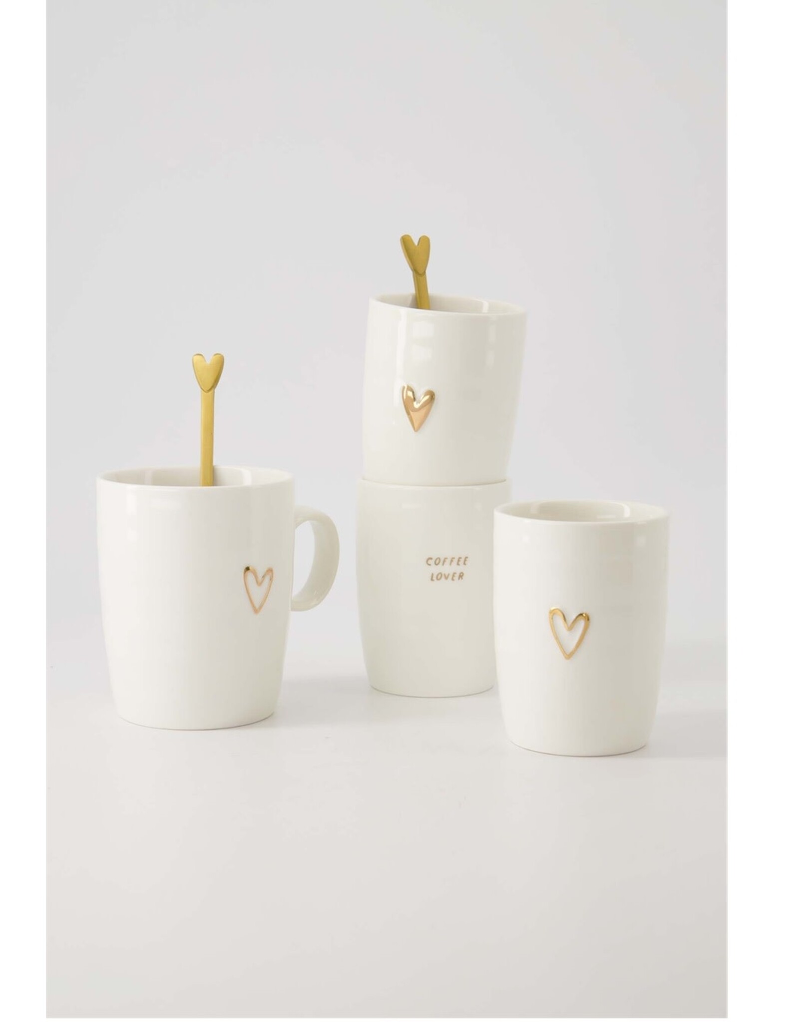 Zusss Koffiemok Open Hartje wit/goud - Zusss