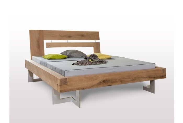 Massief houten bed Thaur (hout: moeras eiken) - landelijke uitstraling Massief houten bed Thaur (hout: moeras eiken) - landelijke uitstraling