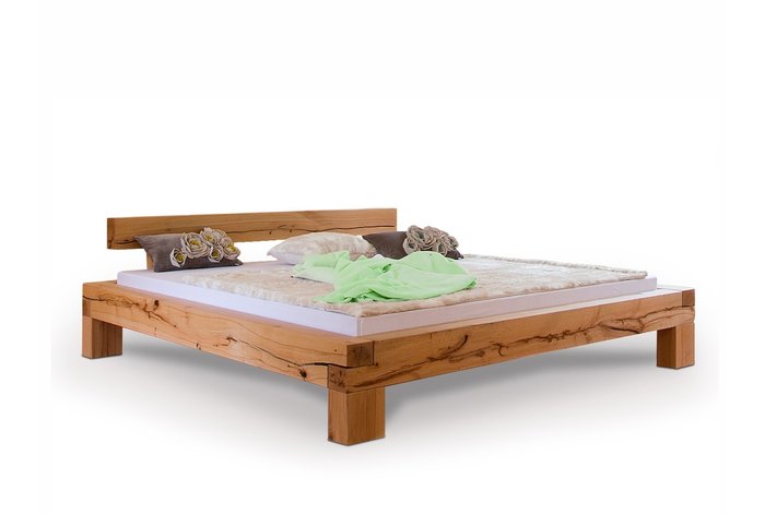 Massief houten bed Herisau (hout: kernbeuken)