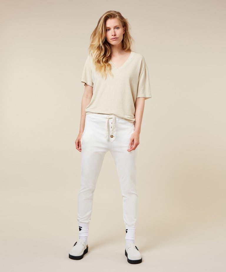 10 Days 10 DAYS V-NECK TEE LINEN light sand/zand