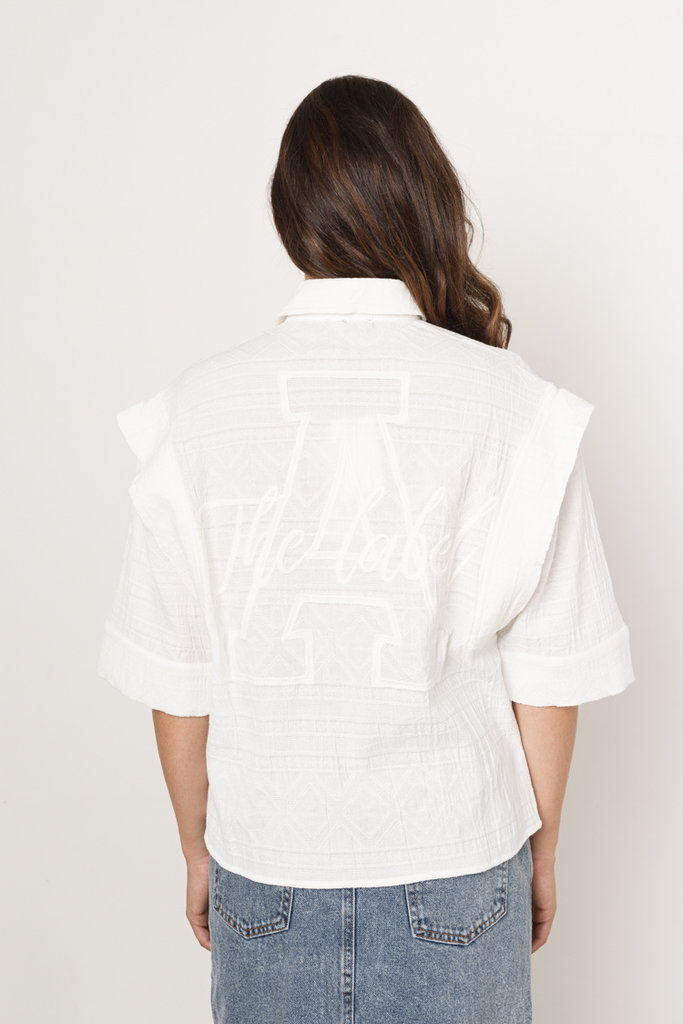 Alix The Label ALIX THE LABEL Woven jacquard blouse 012 Soft white