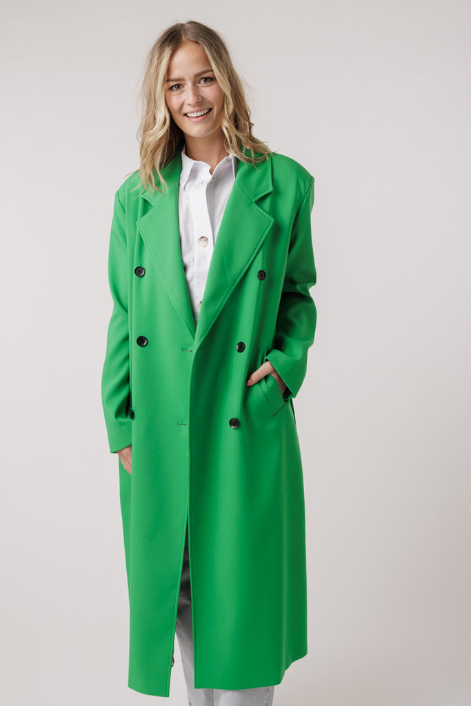 Alix The Label ALIX THE LABEL Woven long trench coat 709 Fresh green